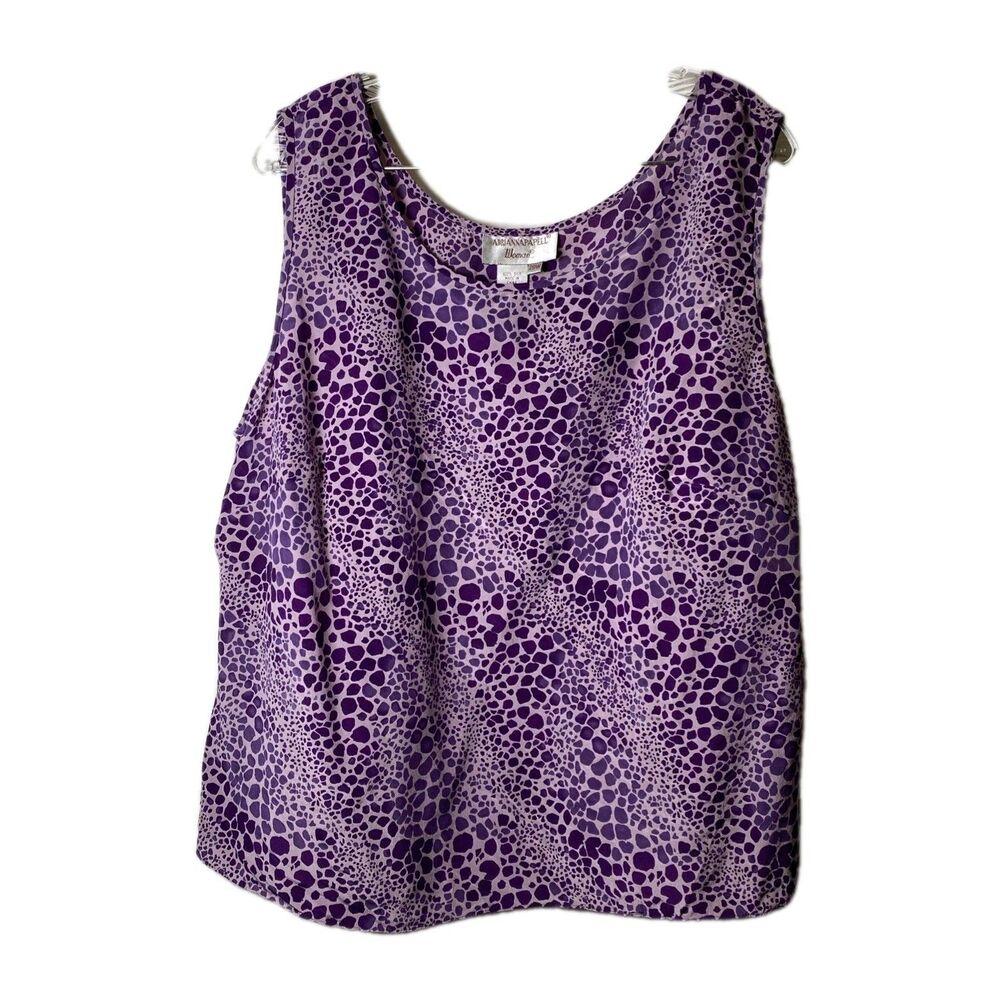 Vintage Silk Womens Tank - Size 20W - Purple Animal Print Adriannapapell Woman